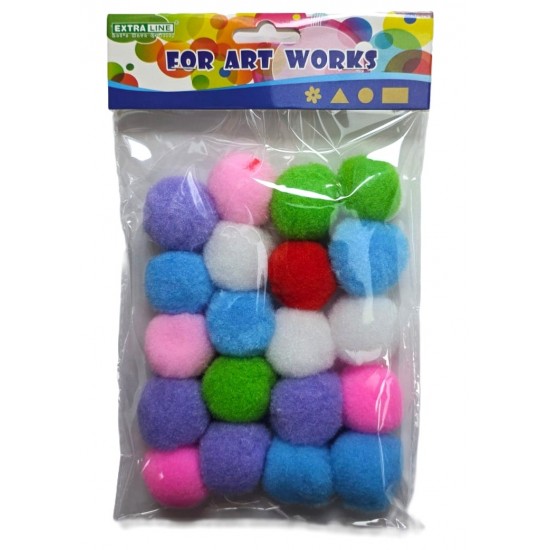 Large Colorful pom-pom cotton balls, 4 cm